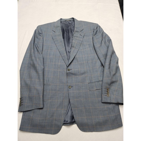 Canali Other - Canali Blazer Mens 54R Blue Plaid Wool Sport Coat Made In Italy Saks Fifth